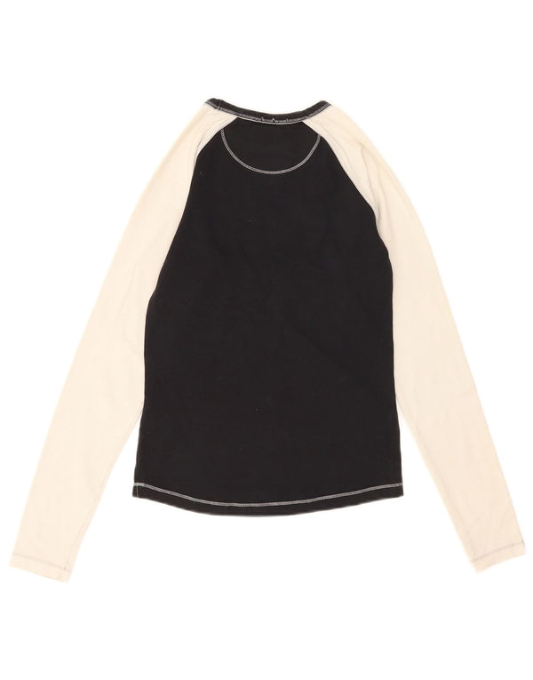 Nike Dame Grafisk Top Langærmet UK 8/10 Small Black Colourblock Bomuld