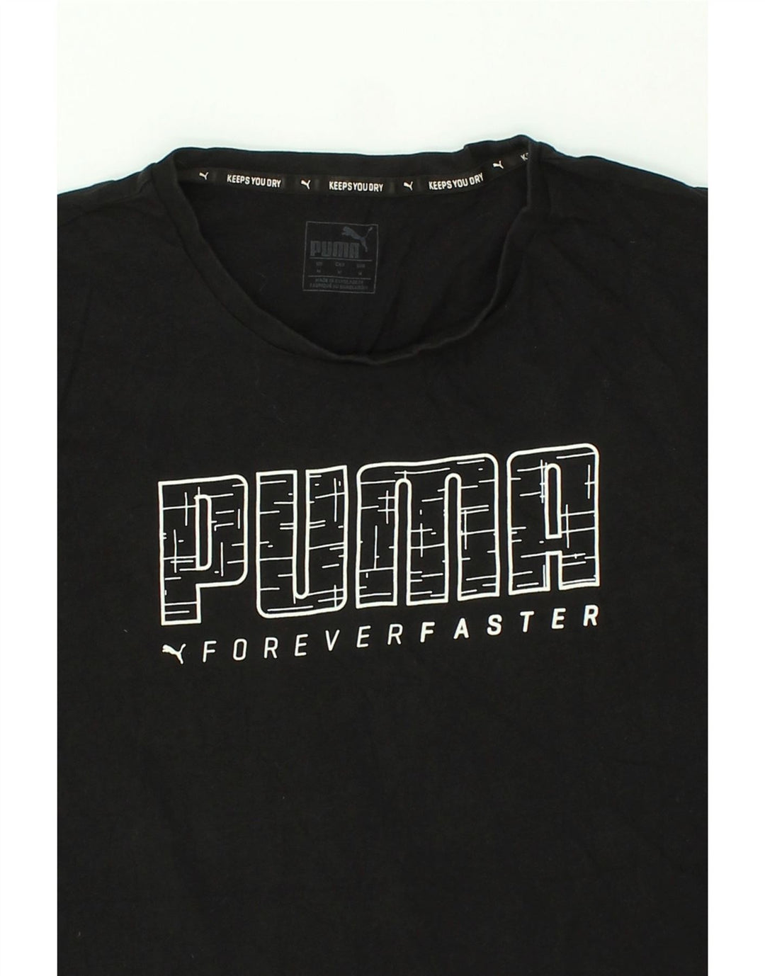 PUMA Mens Graphic T-Shirt Top Medium Black | Vintage Puma | Thrift | Second-Hand Puma | Used Clothing | Messina Hembry 