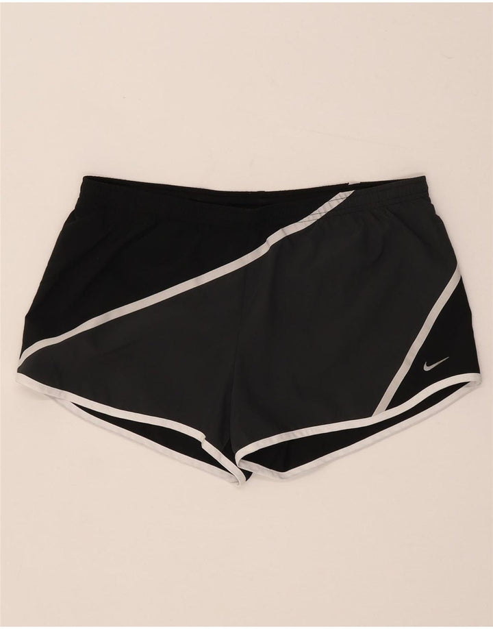 Nike Dame Dri Fit sportsshorts UK 14 Medium Sort Polyester