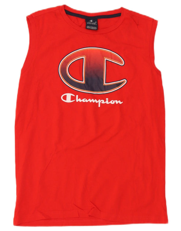 Champion Drenge Grafisk Vest Top 13-14 år XL Rød