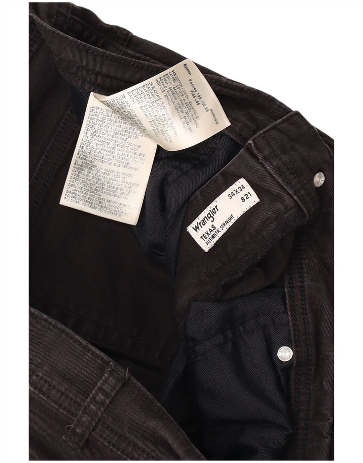 Wrangler Herre Texas Straight Jeans W34 L34 Grå Bomuld