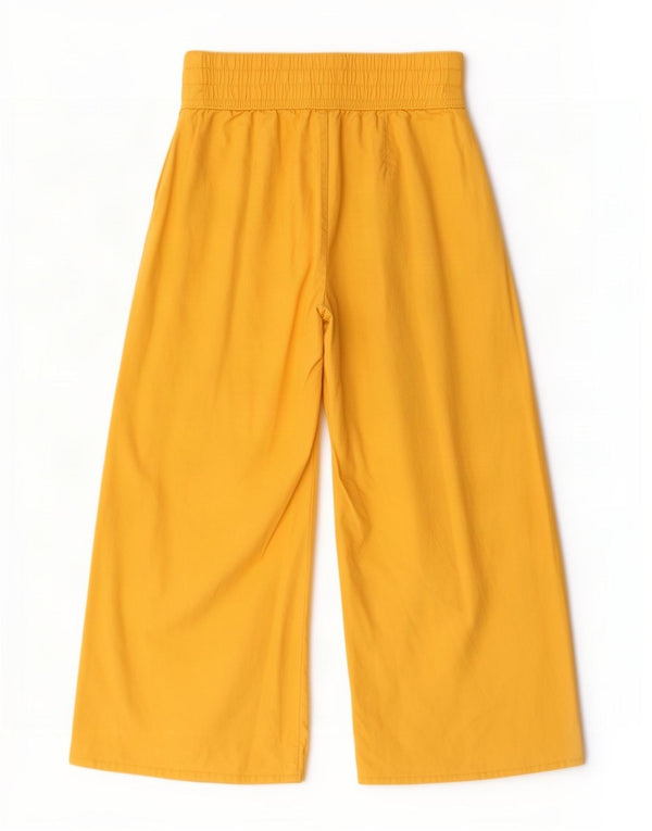 Hollister Womens High Waist Wide Leg Capri Trousers Small W26 L22 Yellow