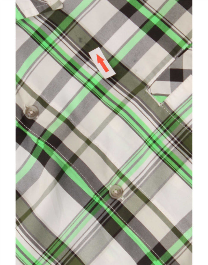 Chaps Kortærmet Herreskjorte 2XL Grøn Ternet Polyester