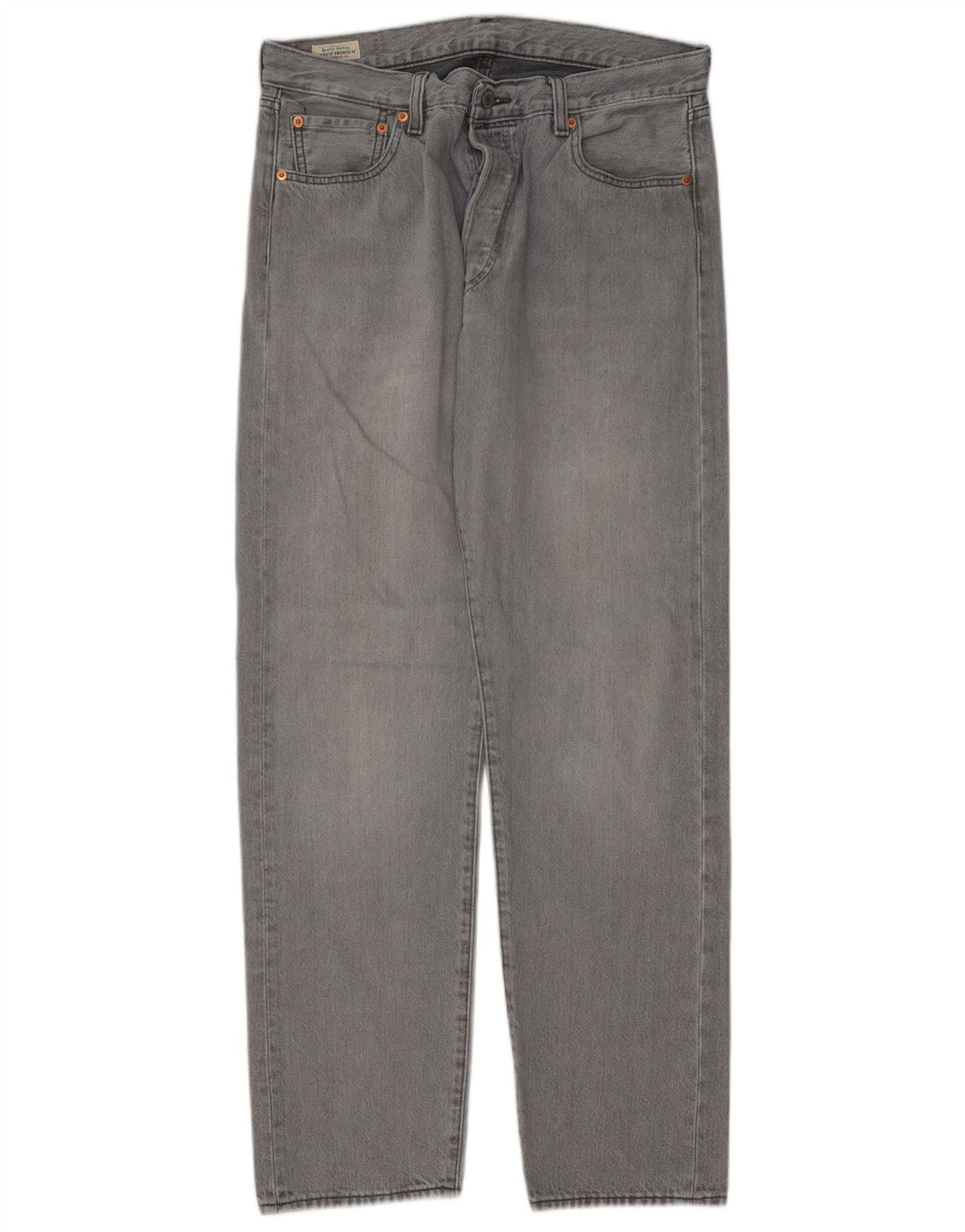 Levi's Herre 501 Straight Jeans W34 L32 Grå Bomuld