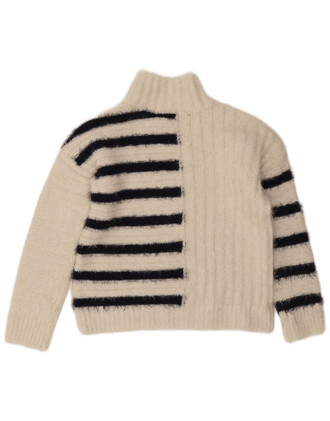 Marks & Spencer Dame Turtle Neck Jumper Sweater UK 10 Small Off White