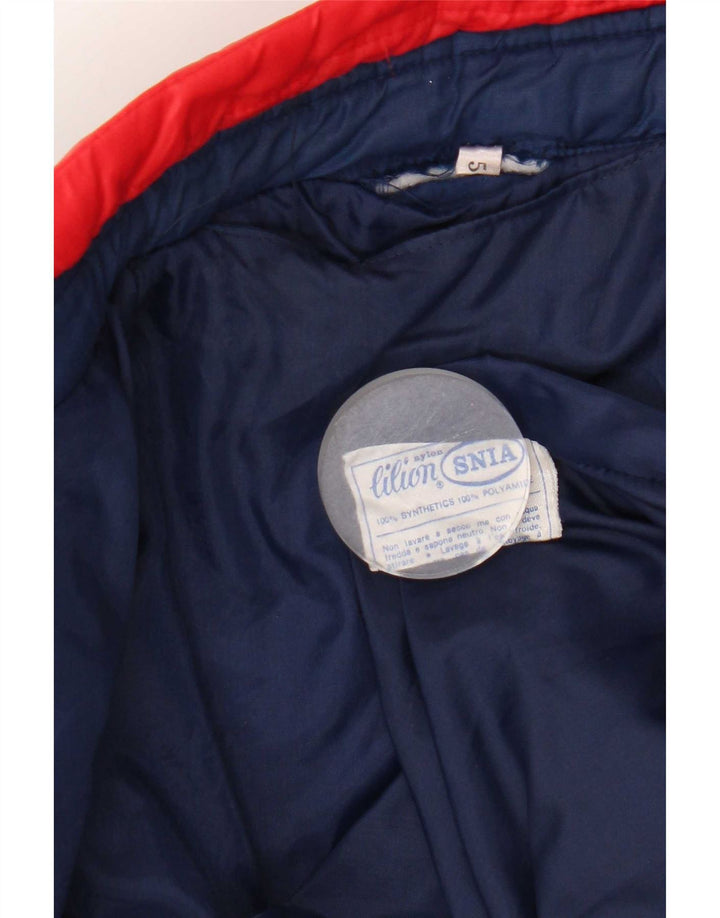 Vintage polstret damejakke UK 14 Medium Blue Colourblock Nylon