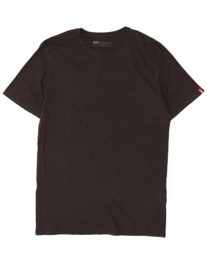LEVI'S Herre Slim Fit T-Shirt Top XL Sort Bomuld