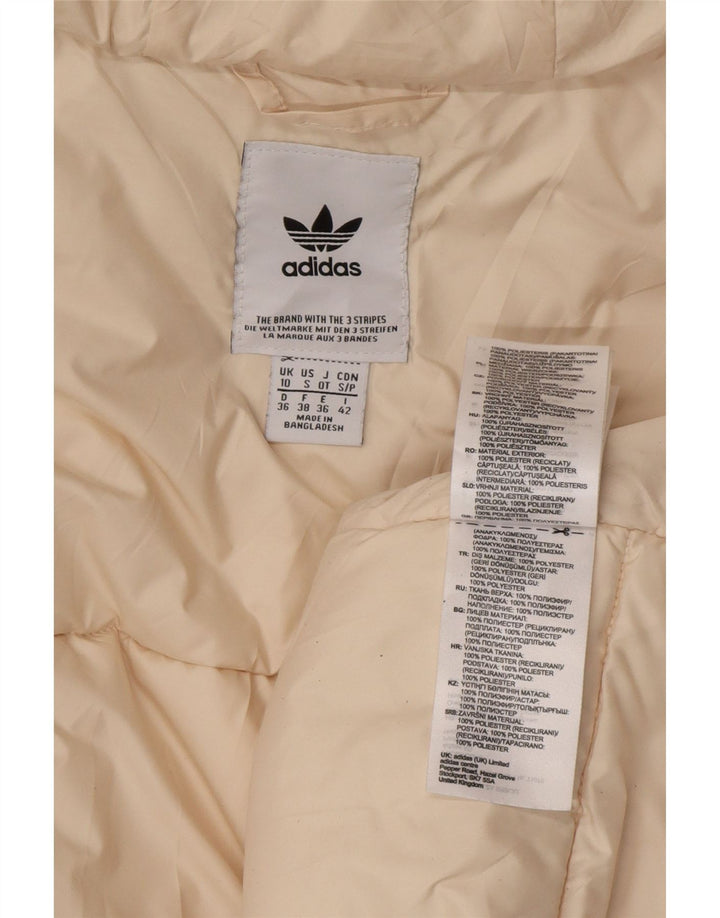 Adidas hættejakke til kvinder UK 10 Small Beige Colourblock Polyester