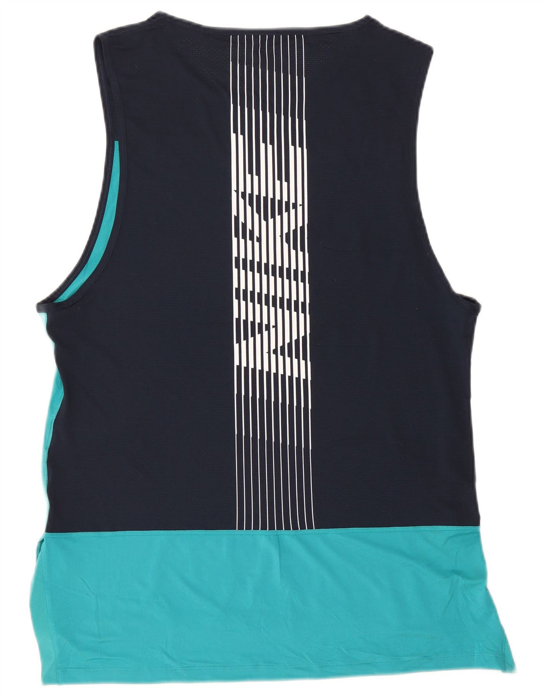 Nike Herre Dri Fit Grafisk Vest Top Large Navy Blue Colourblock