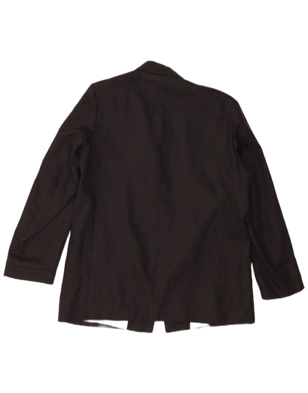 Zara Womens Open Blazer Jacket UK 18 XL Sort hør