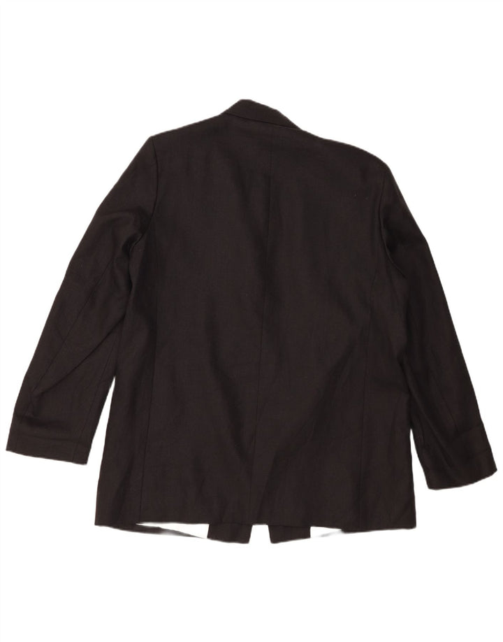 Zara Womens Open Blazer Jacket UK 18 XL Sort hør