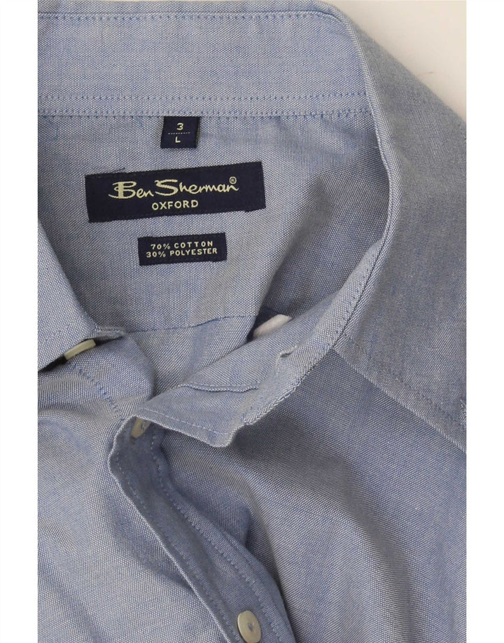 Ben Sherman herre Oxford skjorte stor blå bomuld
