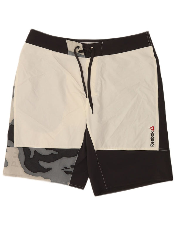 Reebok Herre Speedwick grafiske svømmeshorts Medium Sort Colourblock