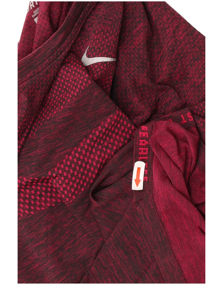 Nike Herre Dri Fit T-shirt Top Medium Burgundy Flecked
