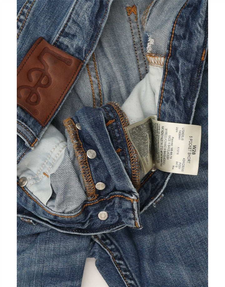 Lee Herre 5-lommers korte denimshorts W28 Små blå bomuld