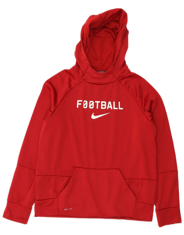Nike drenge Dri Fit grafisk hættetrøje trøje 13-14 år XL Burgundy polyester