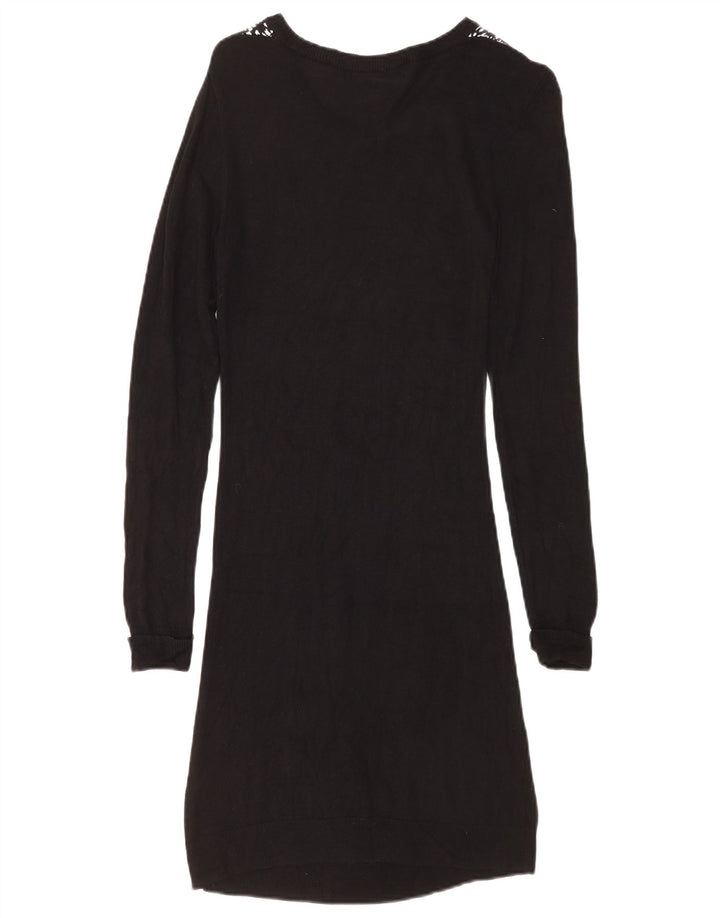 French Connection Dame Jumper Dress UK 10 Small Black Geometric