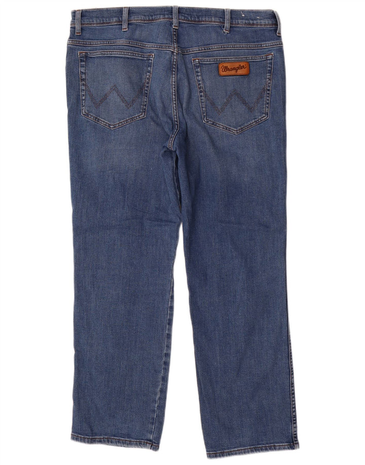 Wrangler Herre Texas Straight Jeans W38 L30 Blå Bomuld