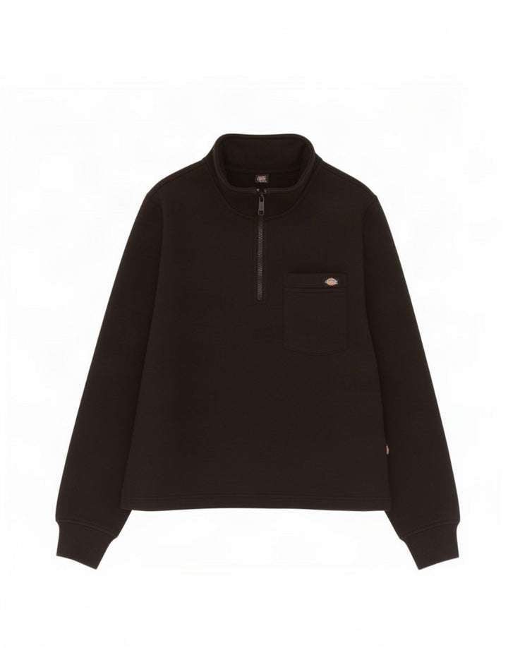 Dickies Sweatshirt med lynlås til kvinder UK 14 Medium Sort