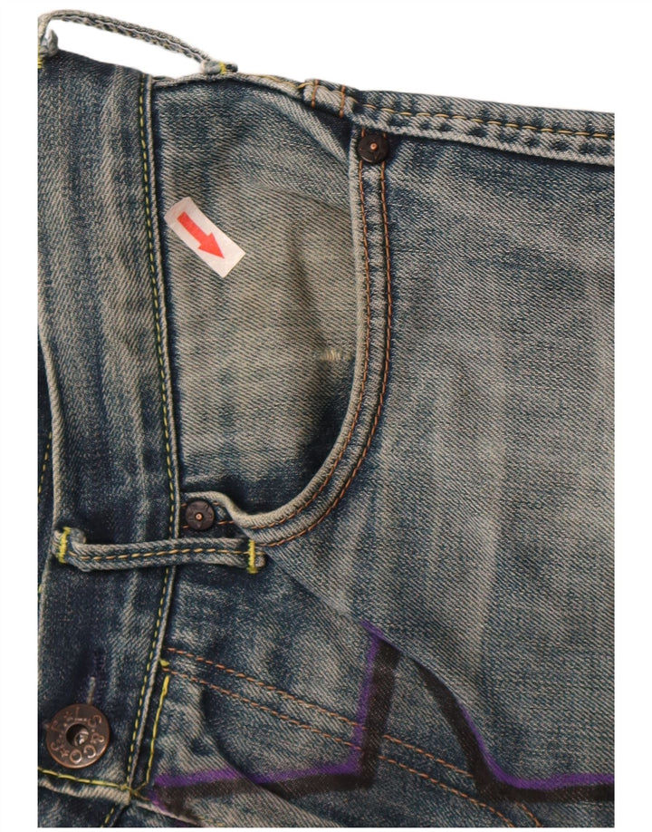 Levi's grafiske denimshorts til kvinder W30 mellemblå bomuld