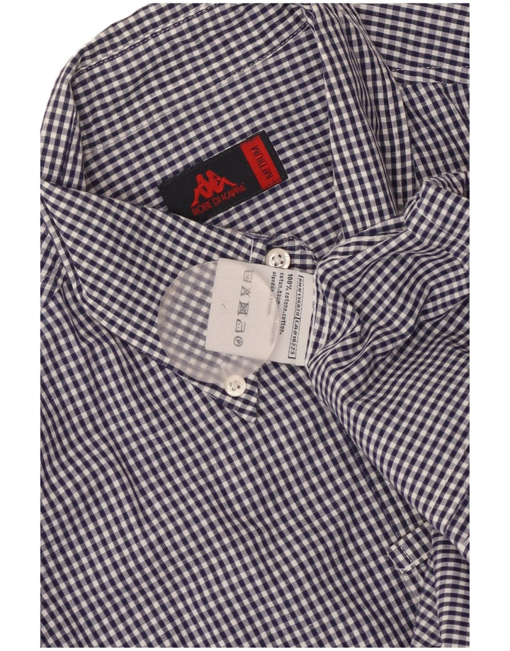 Kappa Herreskjorte Medium Blue Gingham Cotton