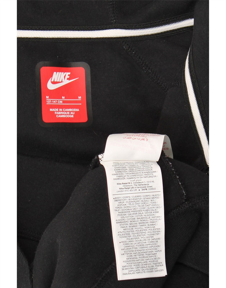 Nike hættetrøje med lynlås til drenge 10-11 år Medium Sort bomuld