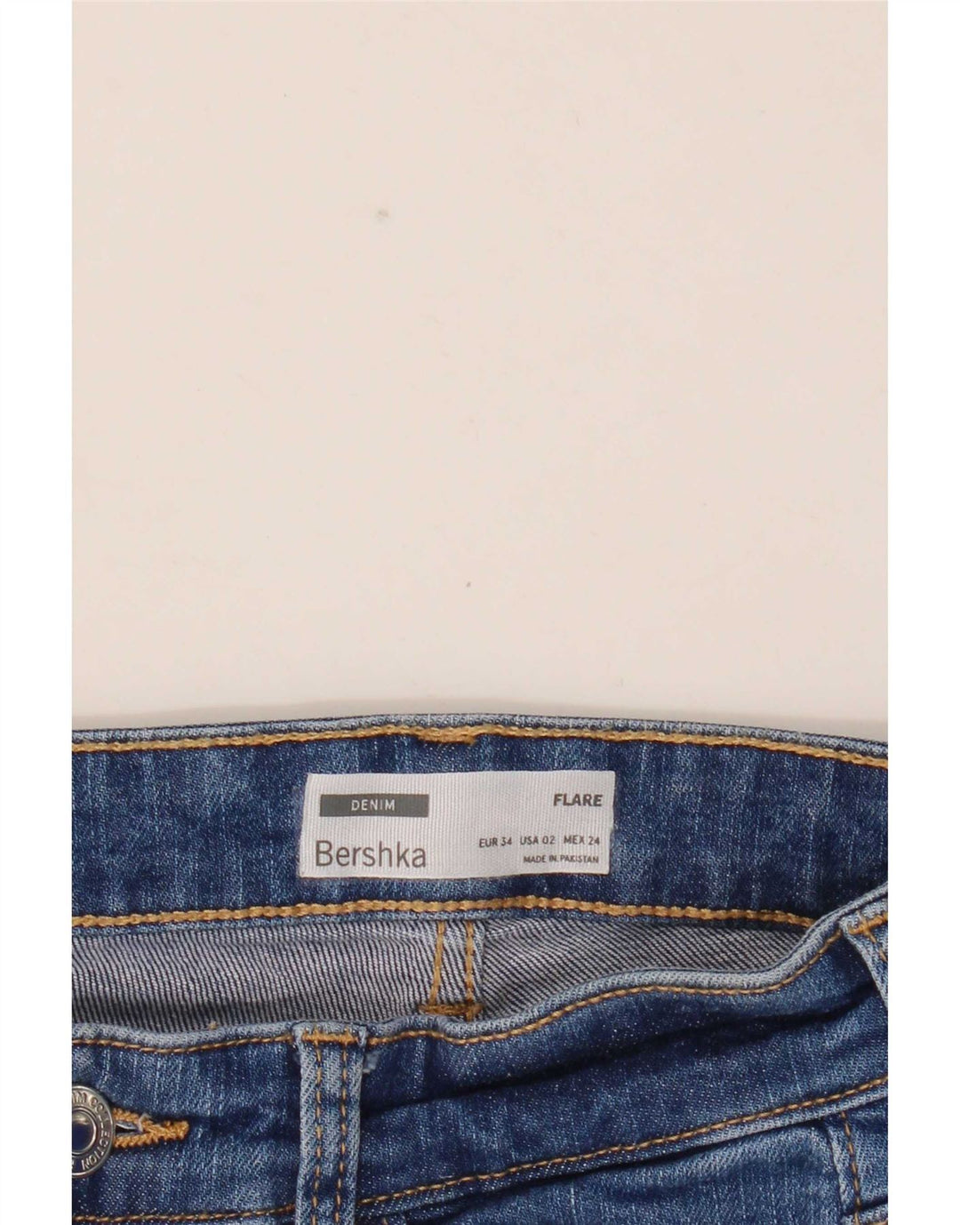 Bershka Dame Flared Jeans EU 34 XS W24 L32 Blå
