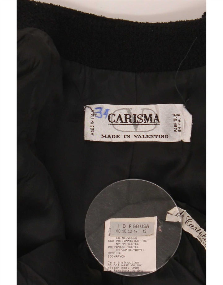 Valentino Dame Carisma Blazer Jacket UK 16 Large Black Houndstooth