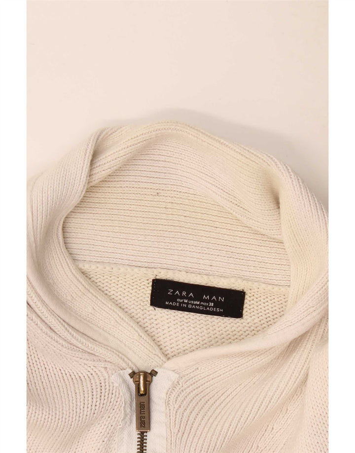 Zara Sweater med sjalhals til mænd Medium Off White