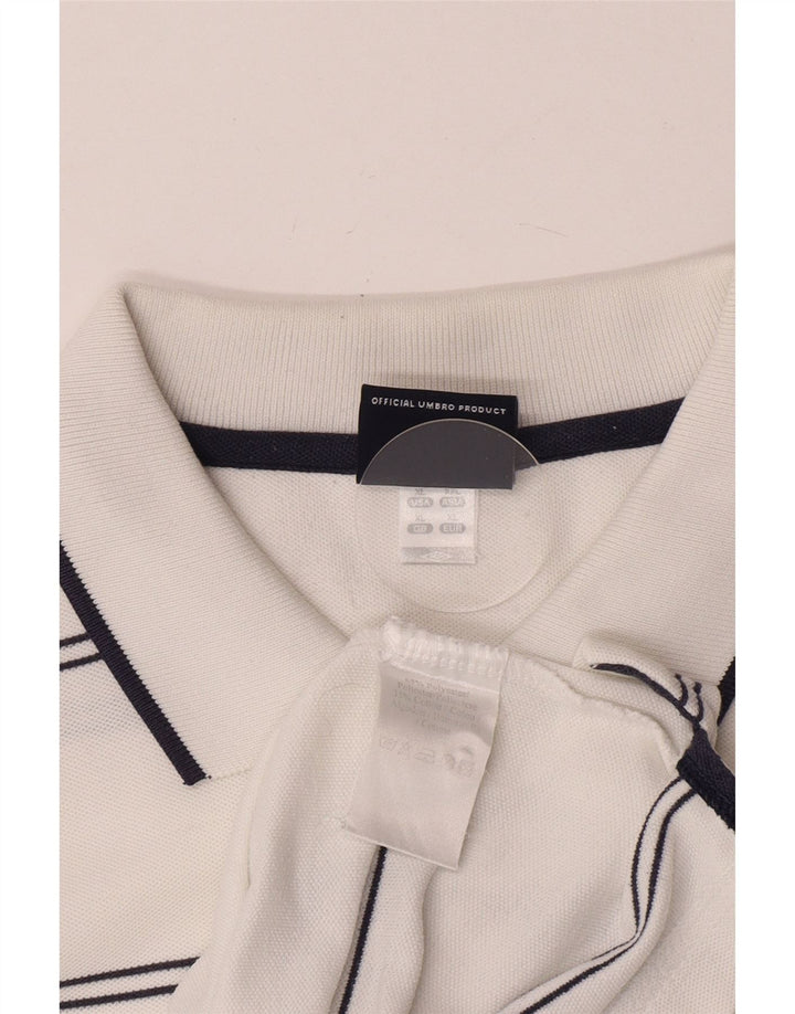 Umbro Herre poloshirt XL Hvidstribet bomuld