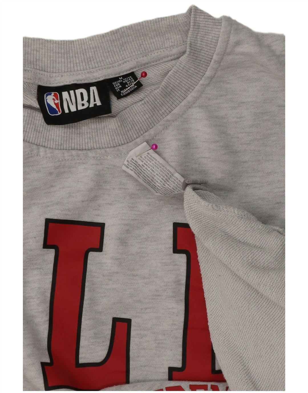 NBA Dame Chicago Bulls Grafisk Sweatshirt Jumper UK 12/14 Medium Grey