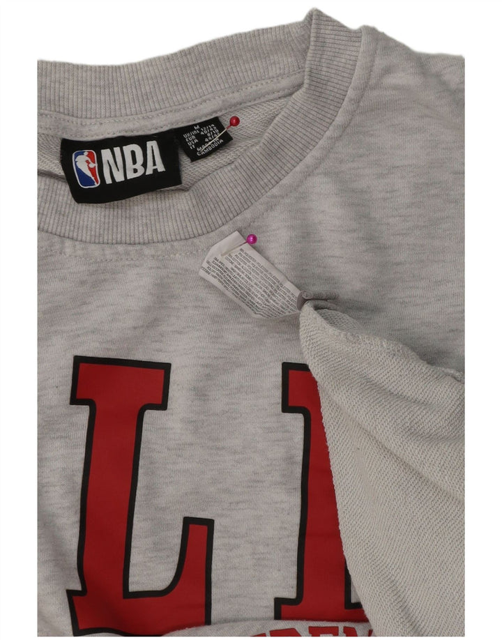 NBA Dame Chicago Bulls Grafisk Sweatshirt Jumper UK 12/14 Medium Grey