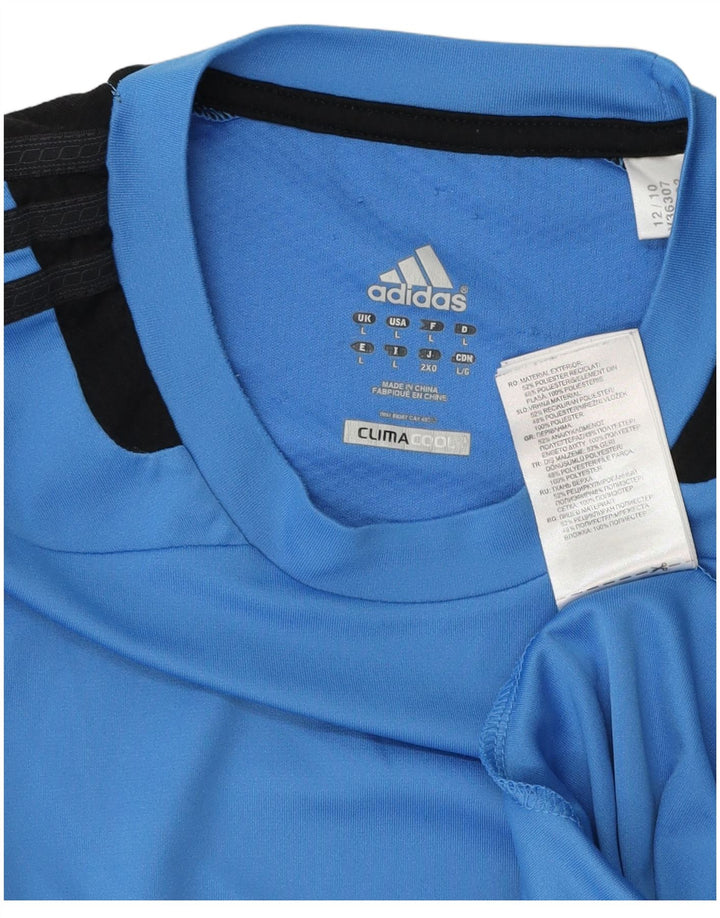 Adidas Herre Climacool T-Shirt Top Stor Blå Colourblock Polyester