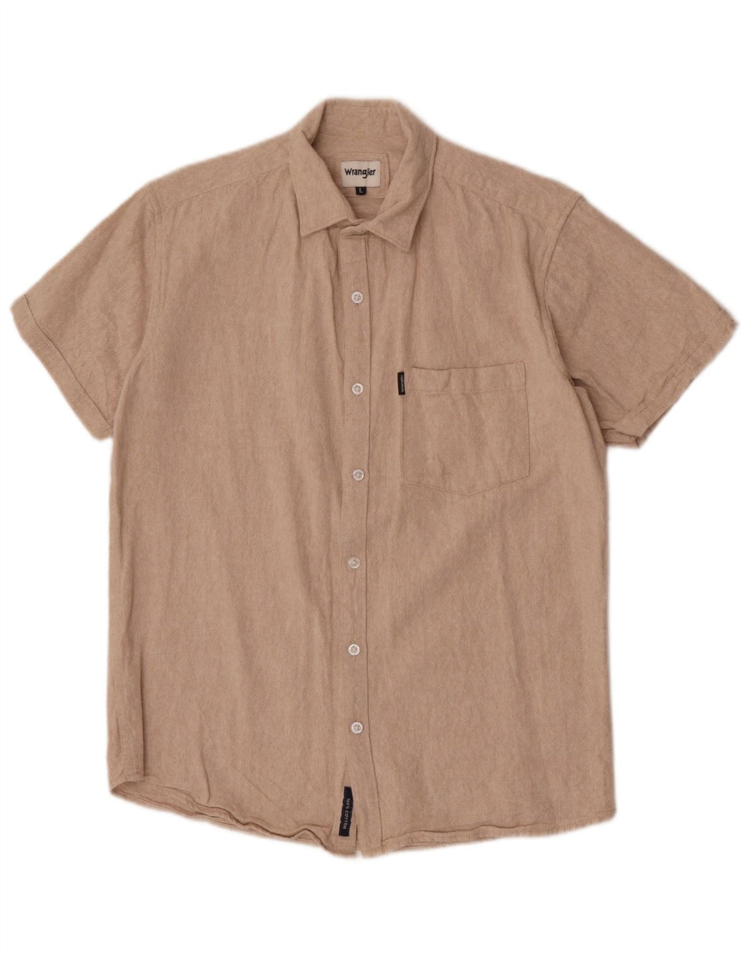 Wrangler Kortærmet Herreskjorte Stor Beige Bomuld