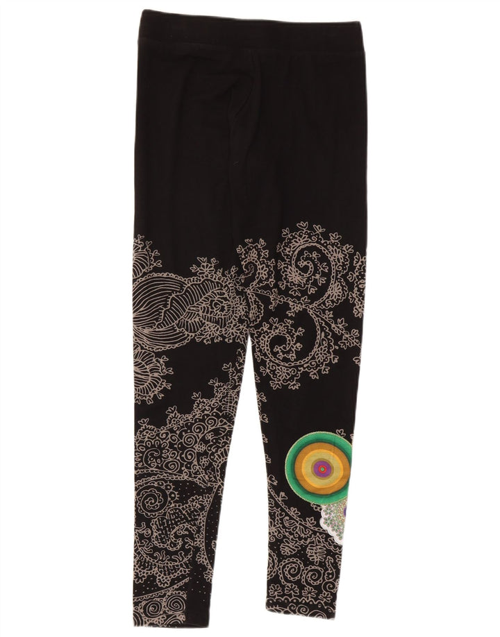 Desigual Womens Grafiske Leggings UK 12 Medium Black Paisley