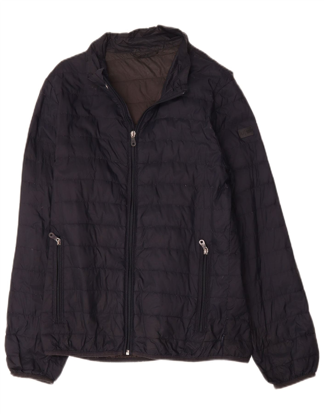 Armani Jeans Polstret jakke til mænd IT 48 Mellem marineblå polyamid