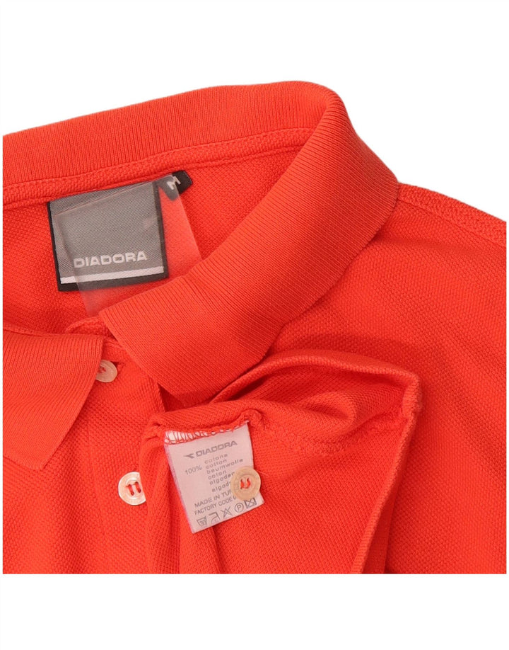 Diadora Dame Polo Shirt UK 14 Medium Orange Bomuld
