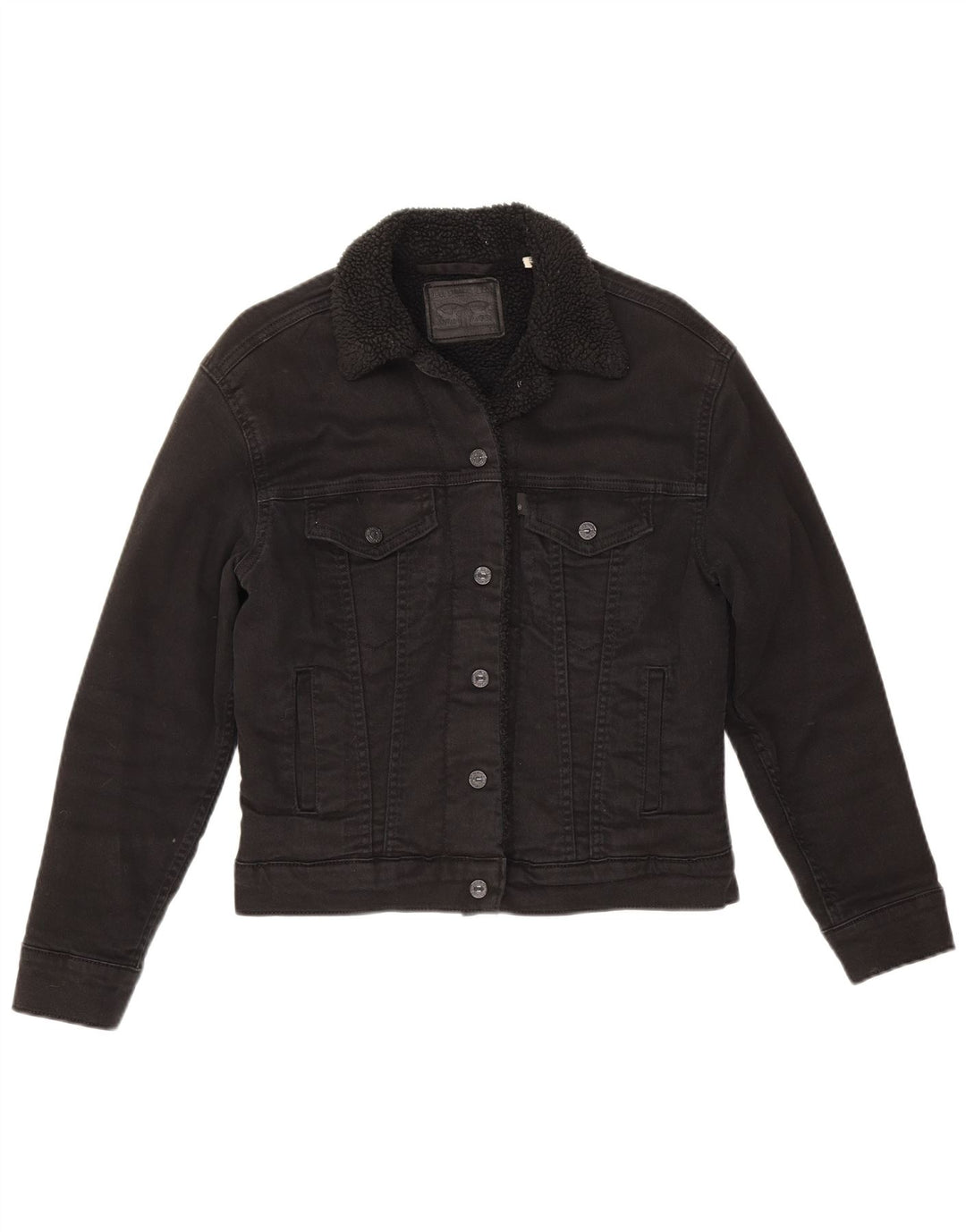 Levi's Sherpa denimjakke til kvinder, UK 6 XS Sort bomuld