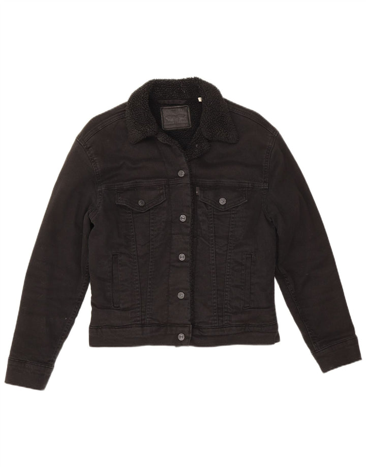 Levi's Sherpa denimjakke til kvinder, UK 6 XS Sort bomuld