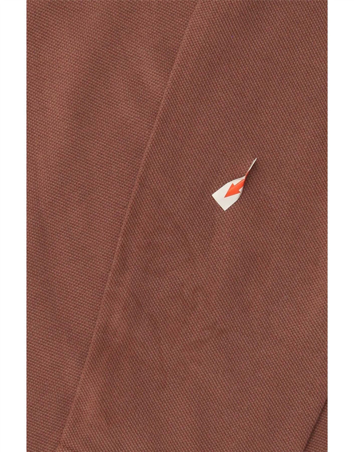 Fedt ansigt herre langærmet poloshirt Medium brun bomuld