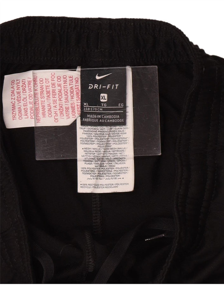 NIKE Boys Dri Fit Tracksuit Trousers 13-14 Years XL  Black Polyester