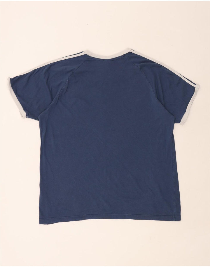 ADIDAS Herre T-Shirt Top XL Blå Bomuld