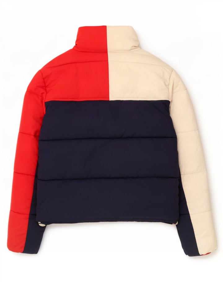 Tommy Hilfiger Dame Polstret Jakke UK 14 Medium Navy Blue Colourblock