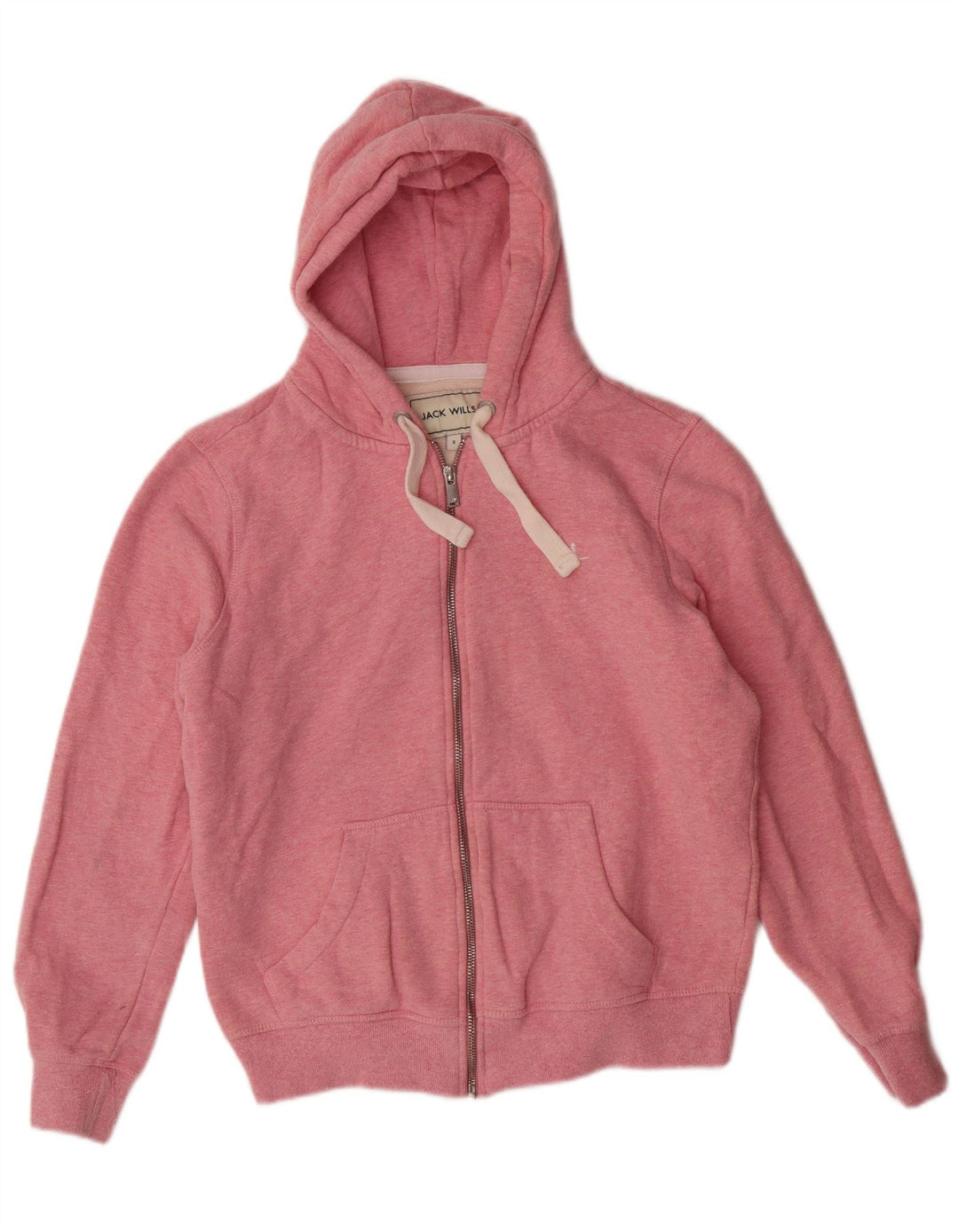 JACK WILLS Dame Oversized hættetrøje med lynlås UK 10 Small Pink Bomuld