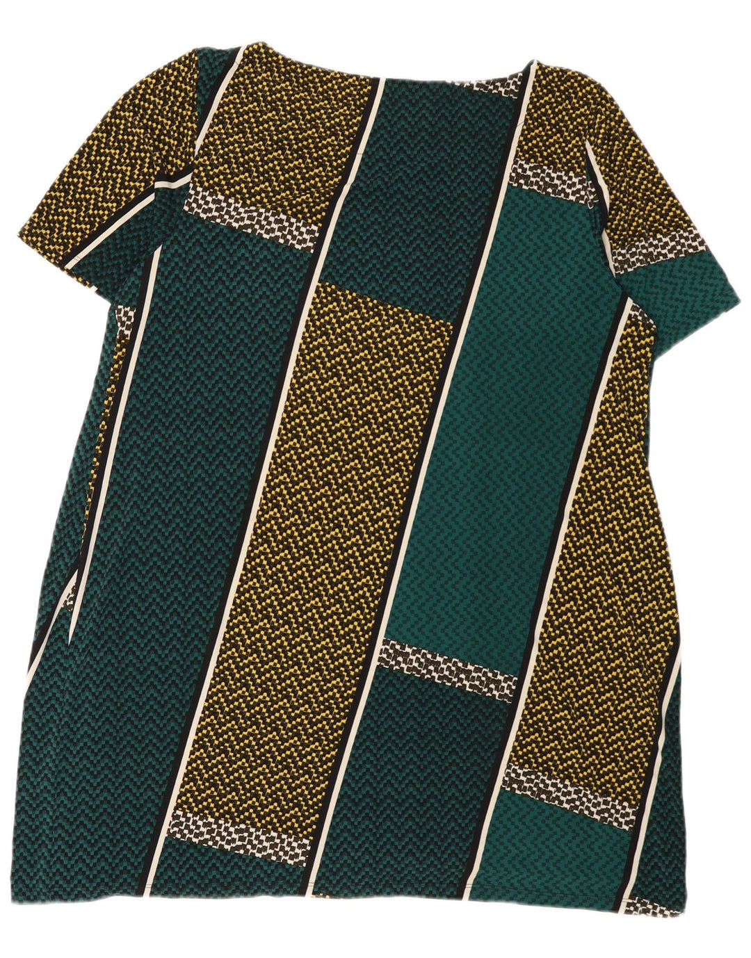Marks & Spencer Womens Shift Dress UK 22 3XL Grøn Colourblock Polyester