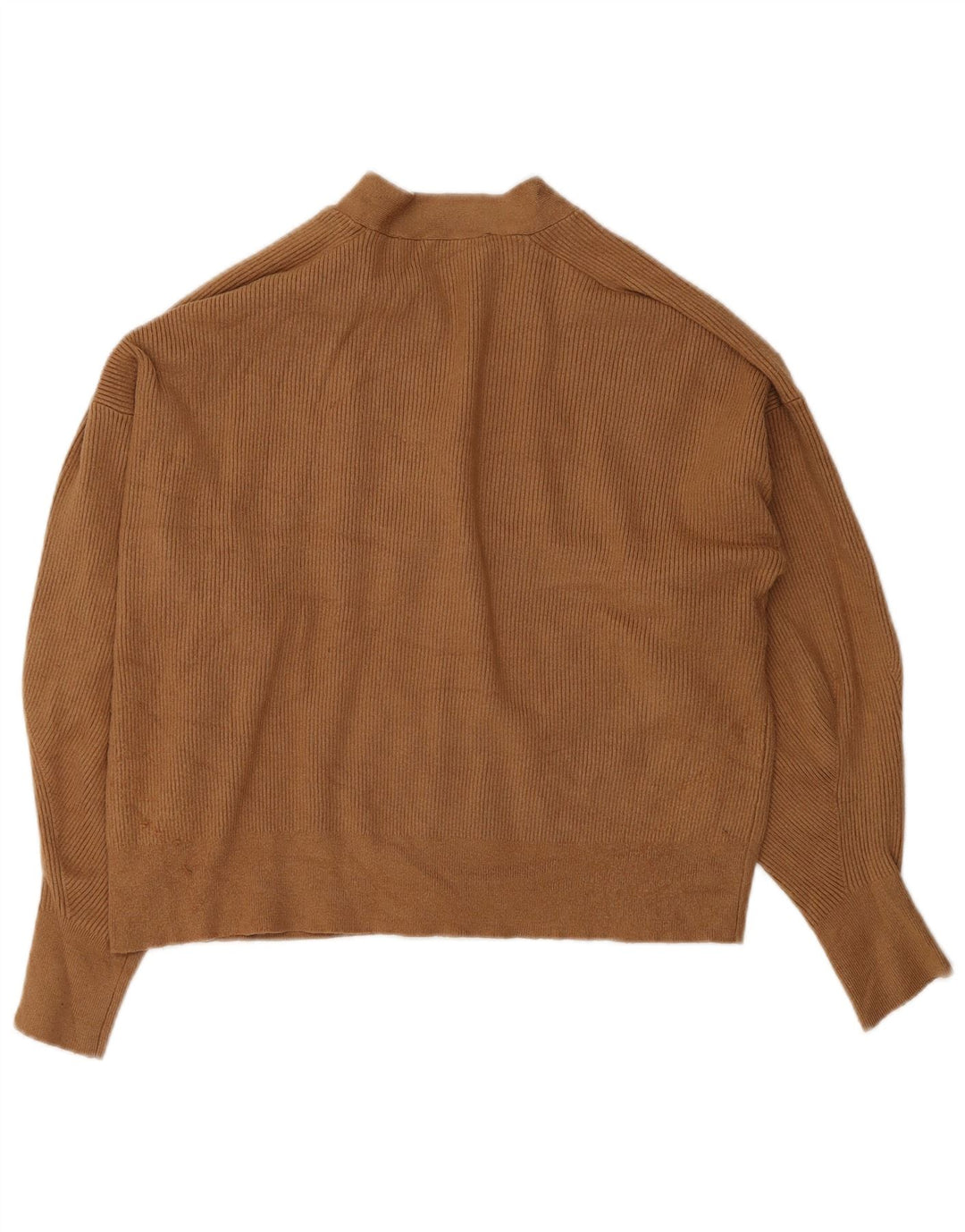 Zara Womens Crop Cardigan Sweater UK 14 Medium Brown Viscose