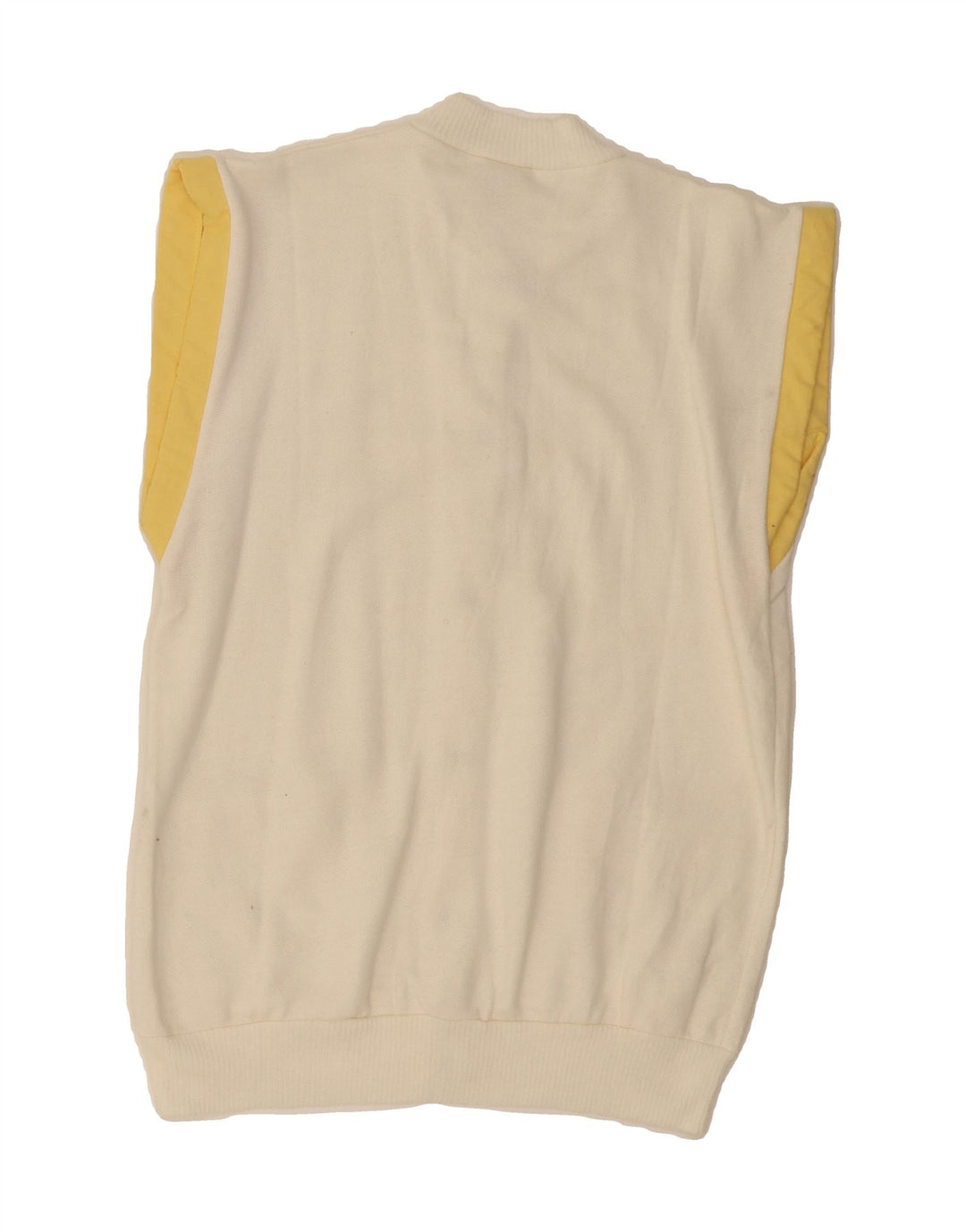 VINTAGE Womens Sleeveless Cardigan Sweater EU 38/40 Medium White Cotton Vintage Vintage and Second-Hand Vintage from Messina Hembry 