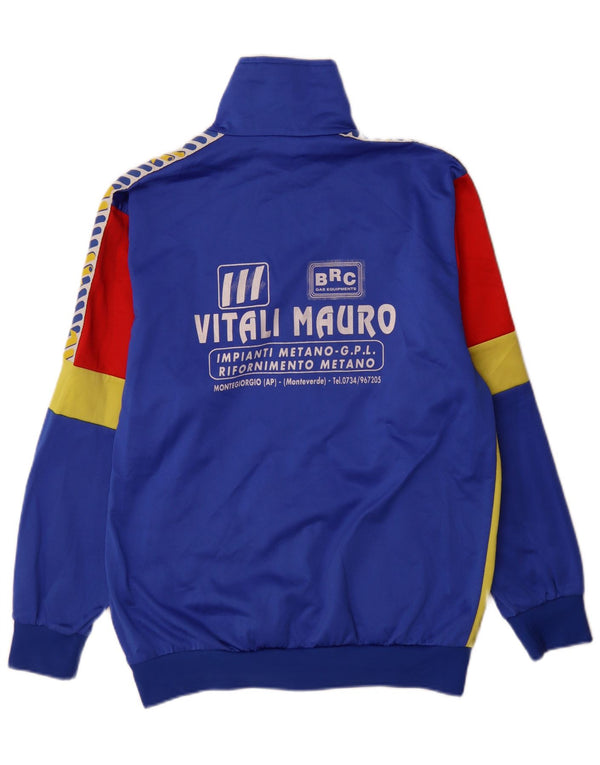 Vintage Herre grafisk træningsdragt Topjakke Stor Blå Colourblock Sports