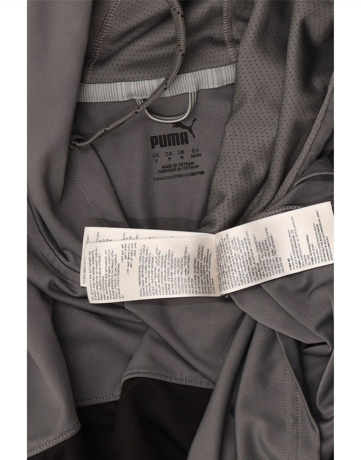 PUMA Herre hættetop Langærmet mellemgrå Colourblock Polyester