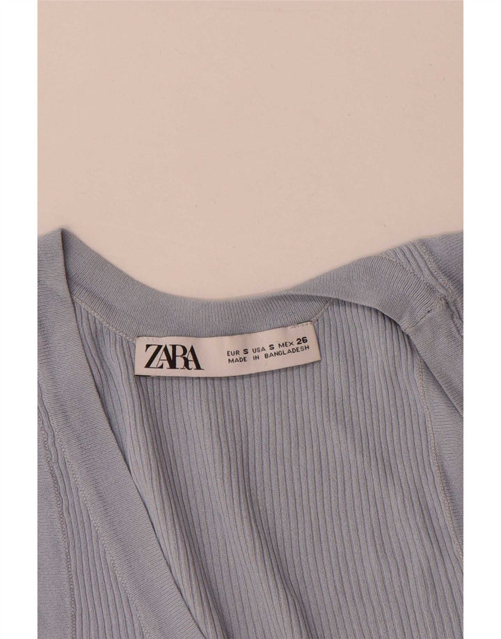 Zara Damevest Top UK 10 Small Blue Viscose